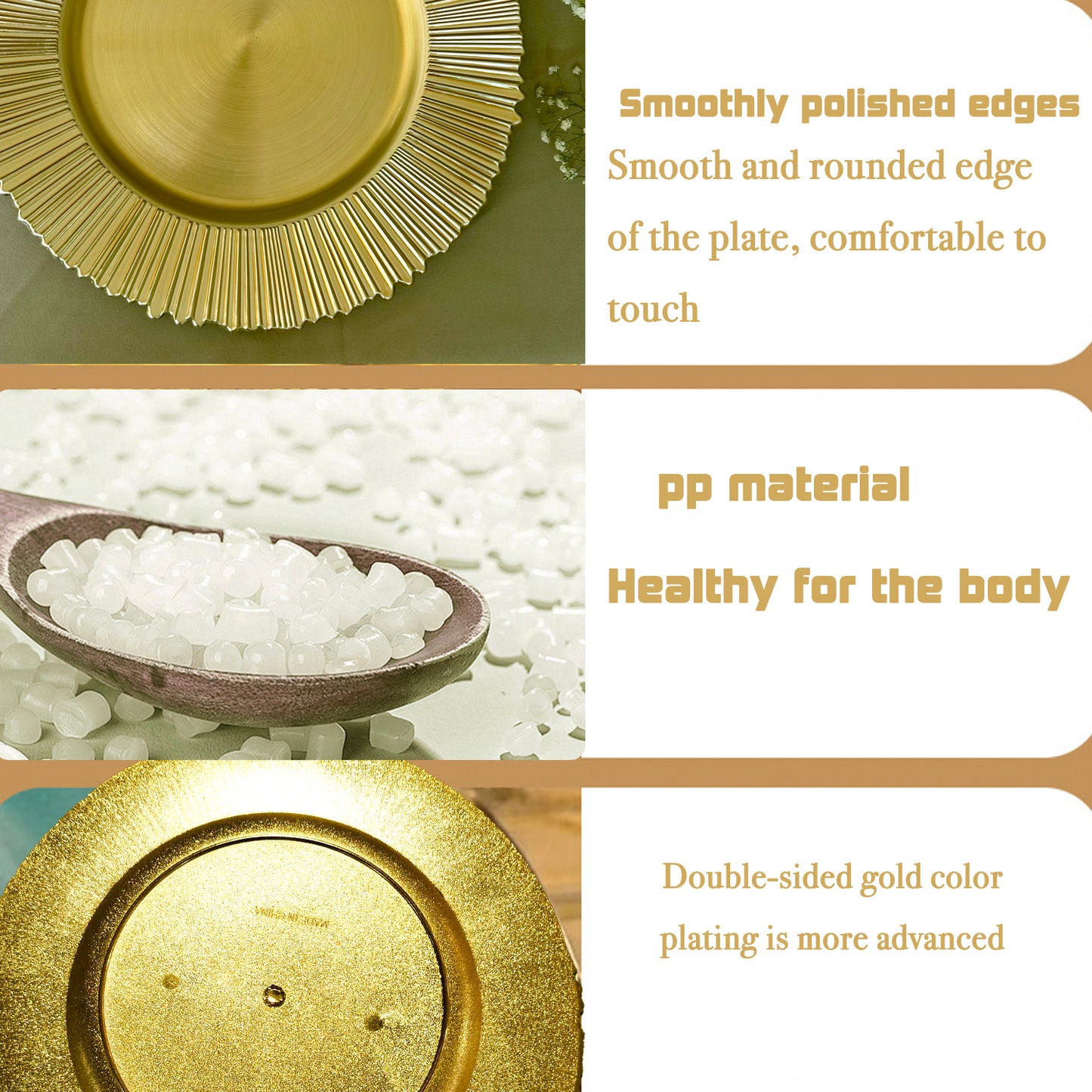 Charger Plates Bulk 13 Inch/Gold Charger Plate 100 pcs 13 in Round Matte Reef Plate Charger Ruffled Rim Dinner Charger Hollow out Flower Holde (100pcs, Gold)
